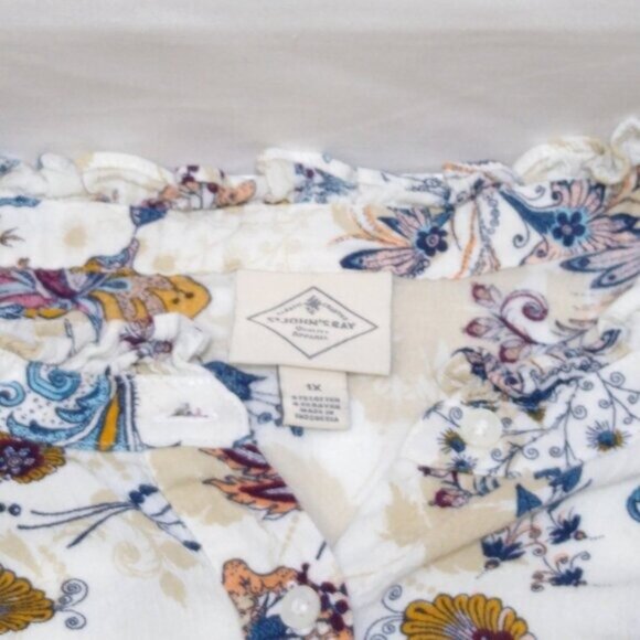 St. Johns Bay Floral Paisley Print Blouse Women's Size 1x Comfortable Light EUC - Picture 4 of 7